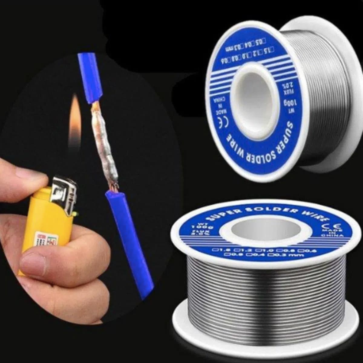 חוט הלחמה עם ליבת פלוקס לתיקוני אלקטרוניקה