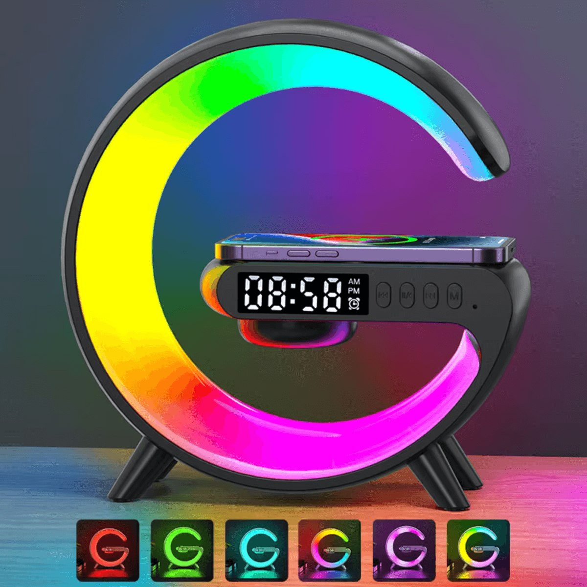 מנורת לילה RGB עם רמקול בלוטות' מובנה