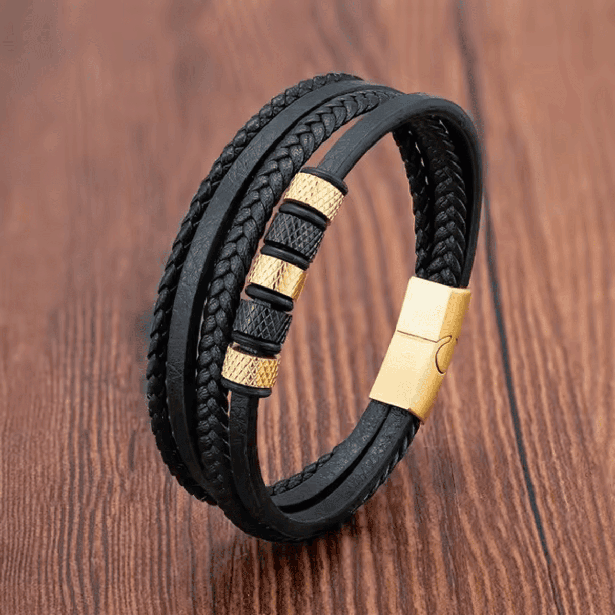 צמיד גברים אבנות משולבות בעיצוב יוקרתי
