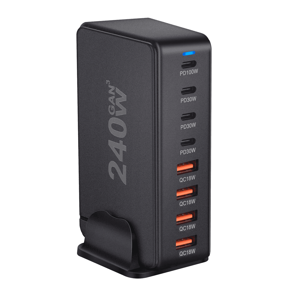 תחנת טעינה שולחנית 240W עם 8 יציאות USB