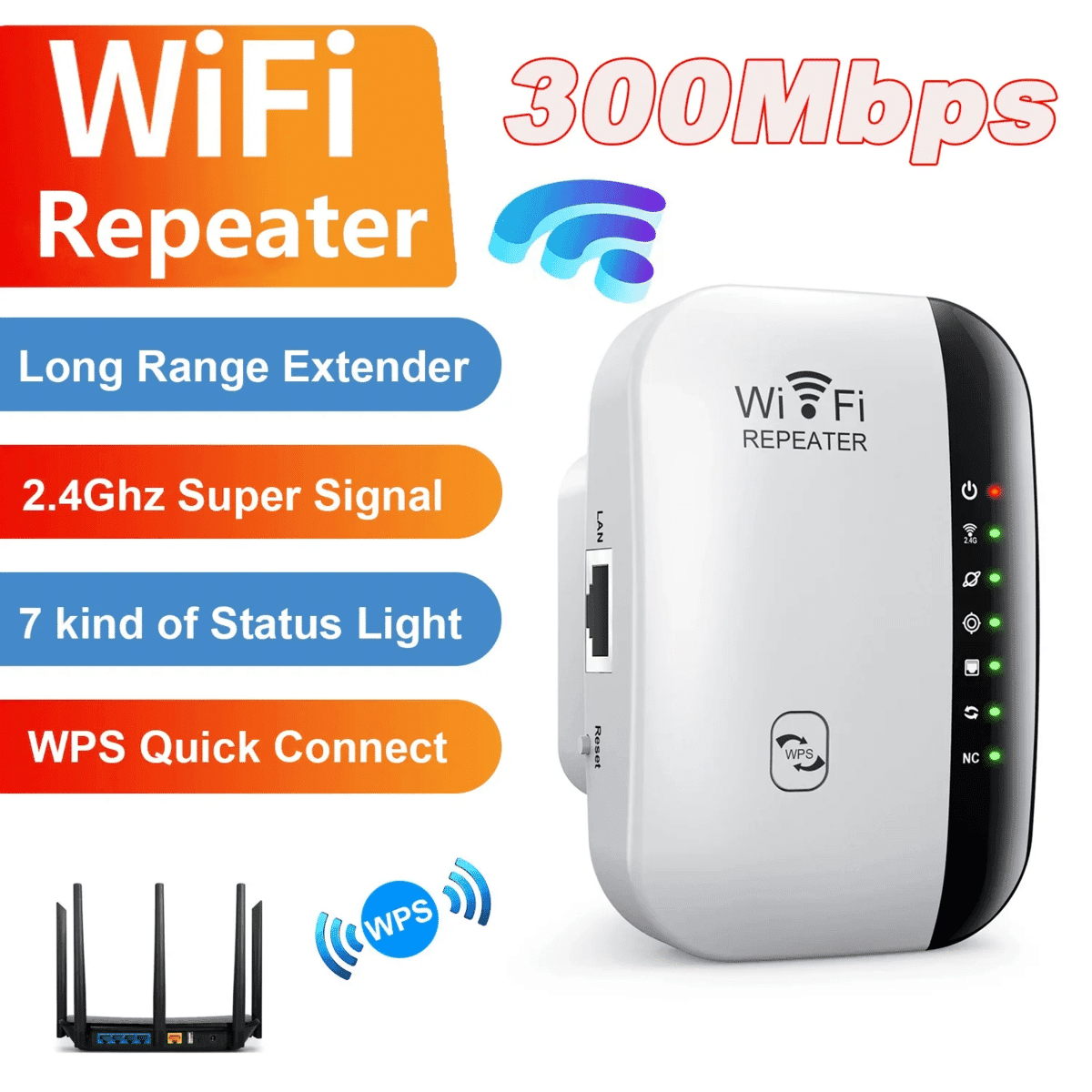 מגבר רשת WiFi אלחוטי לטווח מורחב
