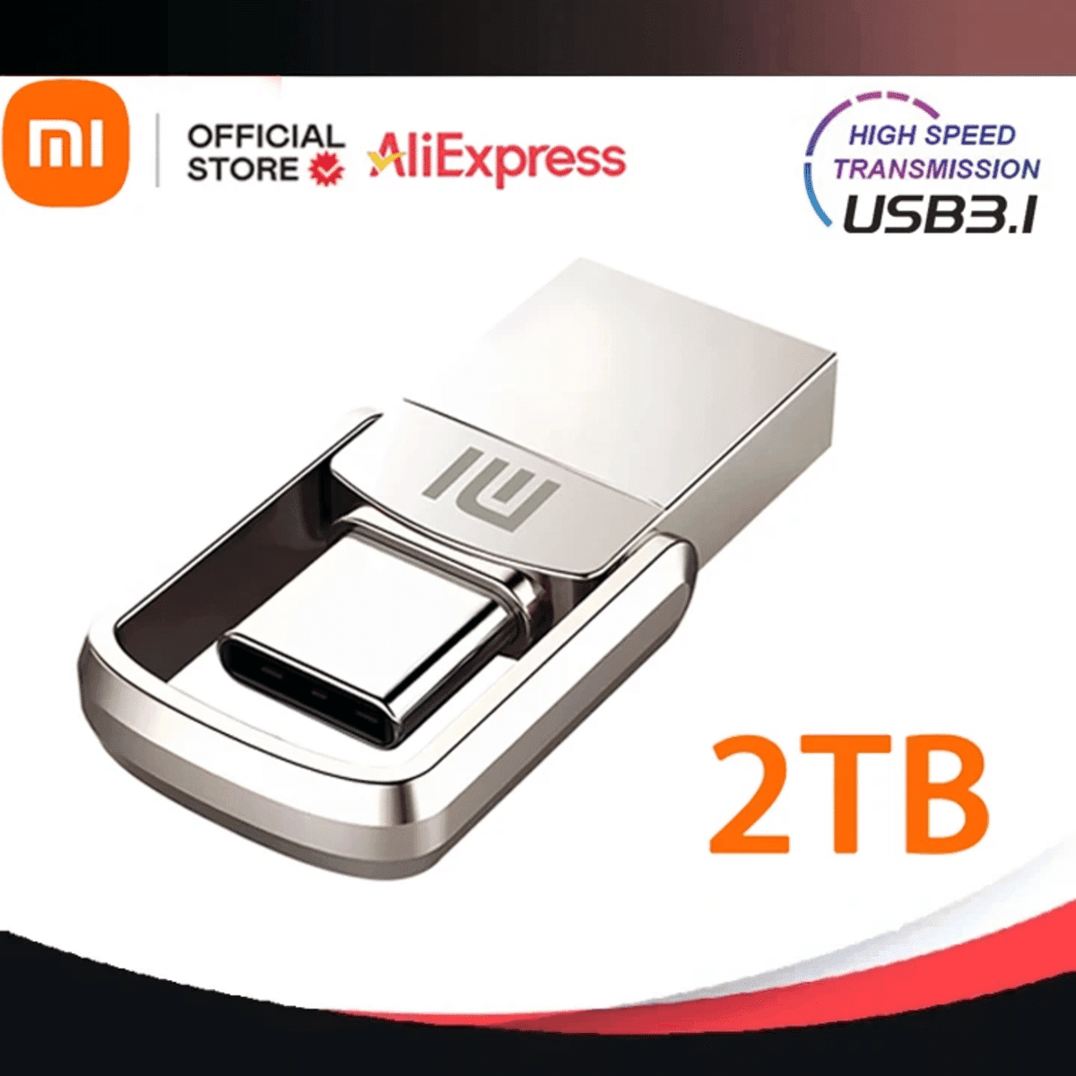 כונן USB 3.1 מיני נפח 2TB מהיר