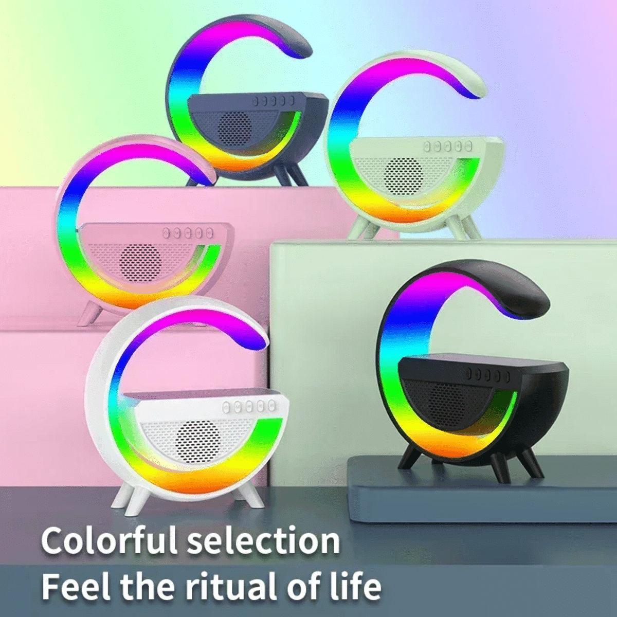 תחנת טעינה אלחוטית RGB עם רמקול בלוטות' מובנה