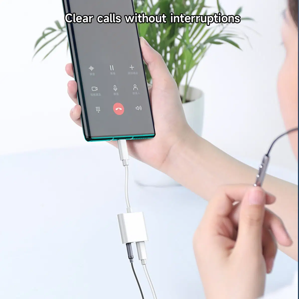 מתאם Type-C לאוזניות 3.5 מ"מ עם טעינה במקביל