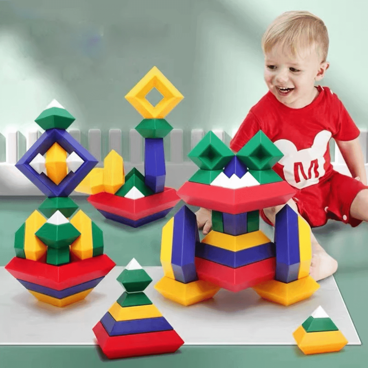 אבני בנייה תלת-ממדיות לצעצוע חינוכי