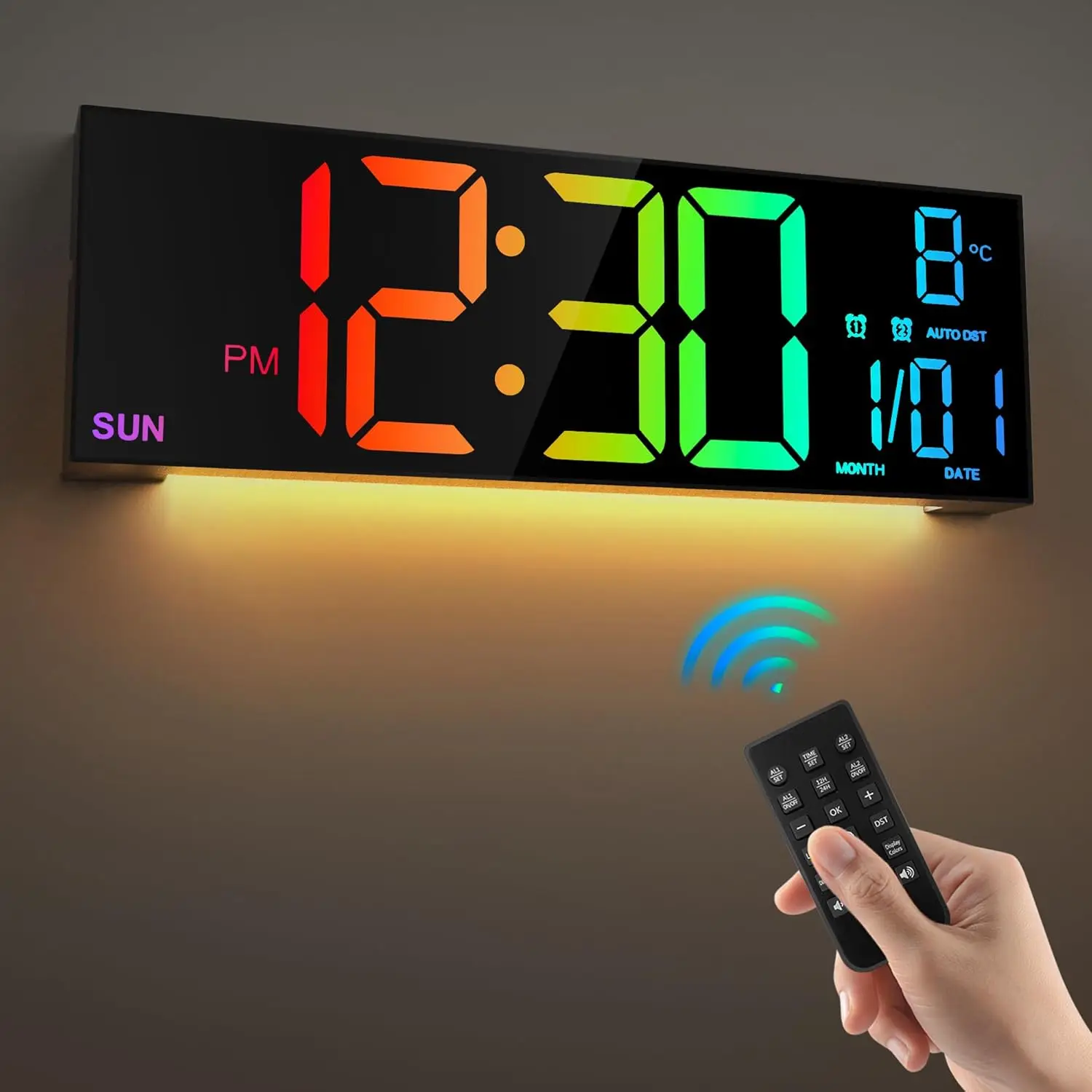 שעון קיר דיגיטלי LED בגודל גדול