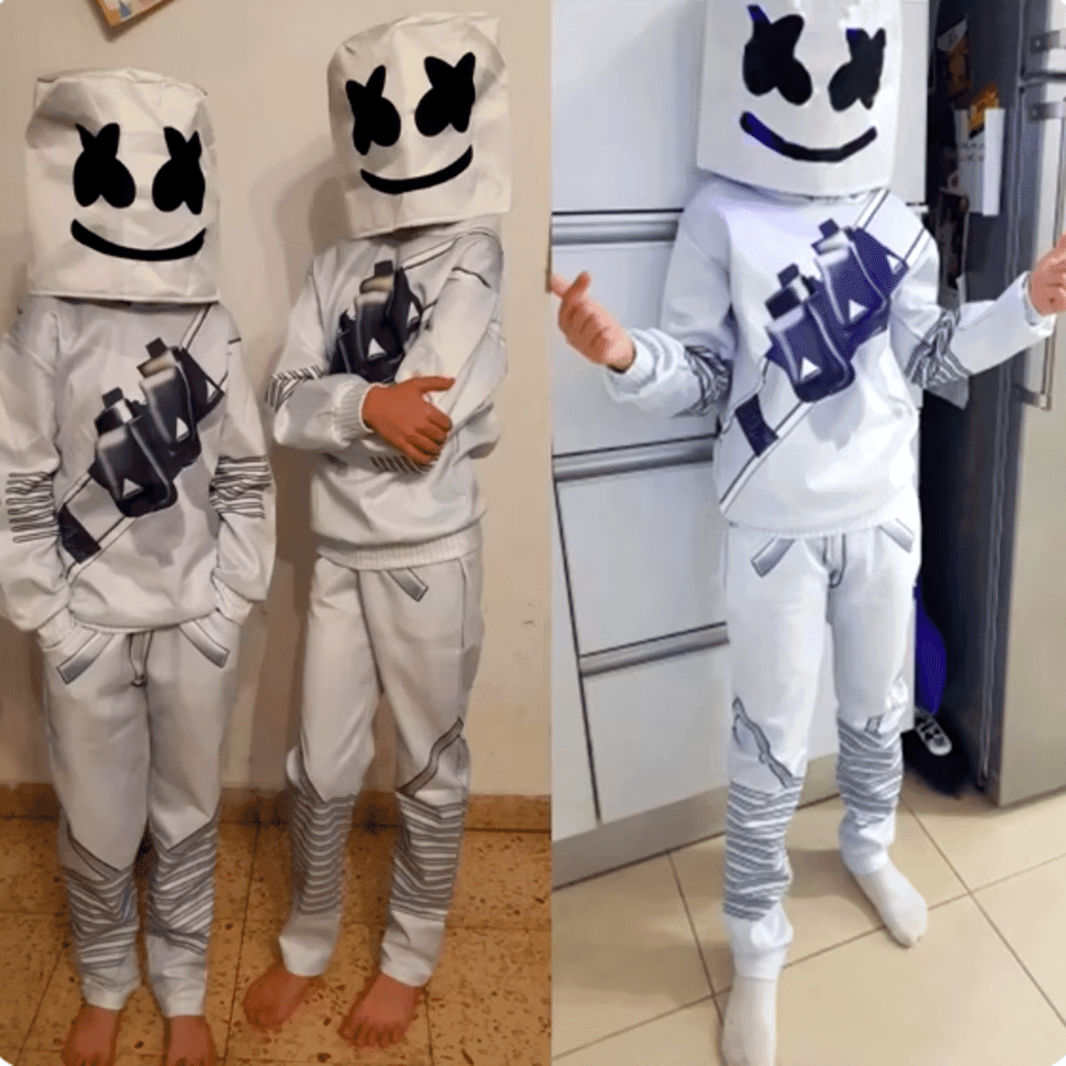 תחפושת דיג'יי מסכת לבן לילדים