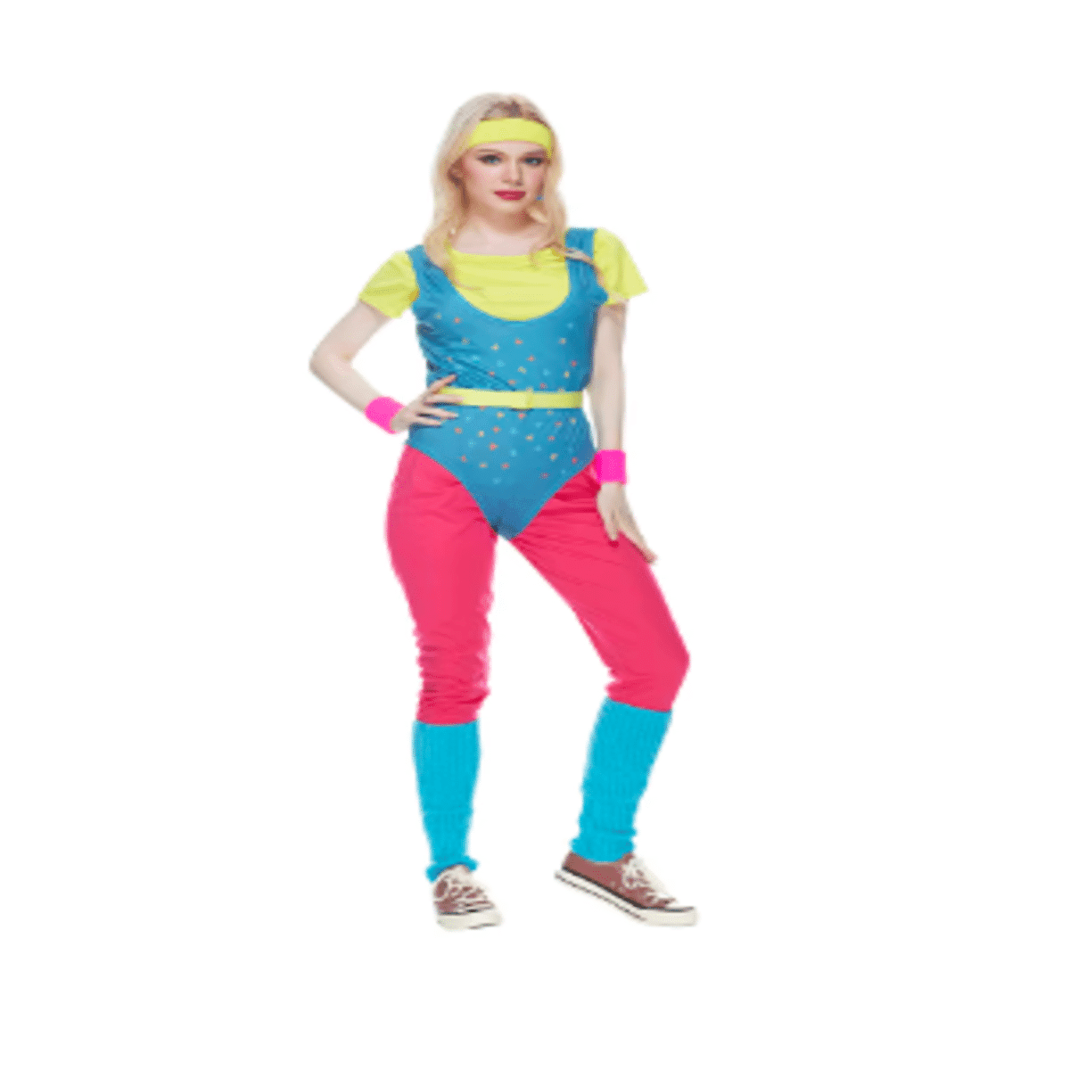 תחפושת אירובי ניאון בסגנון שנות השמונים