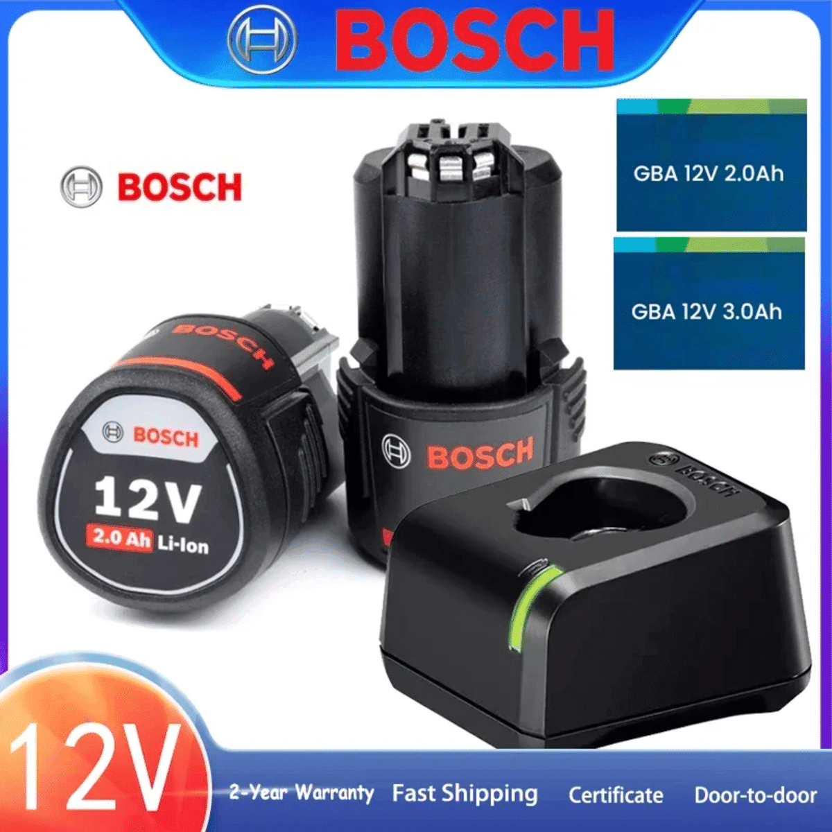 סוללת ליתיום 12V ומטען לכלי חשמל