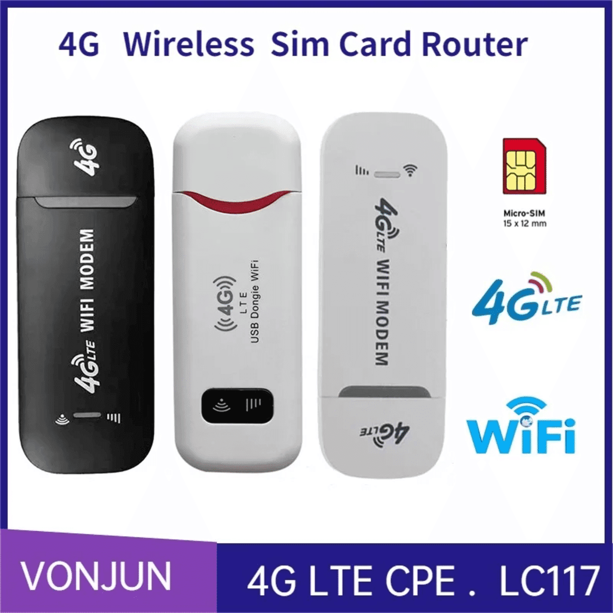 נתב 4G ניייד עם כרטיס SIM לחיבור אינטרנט