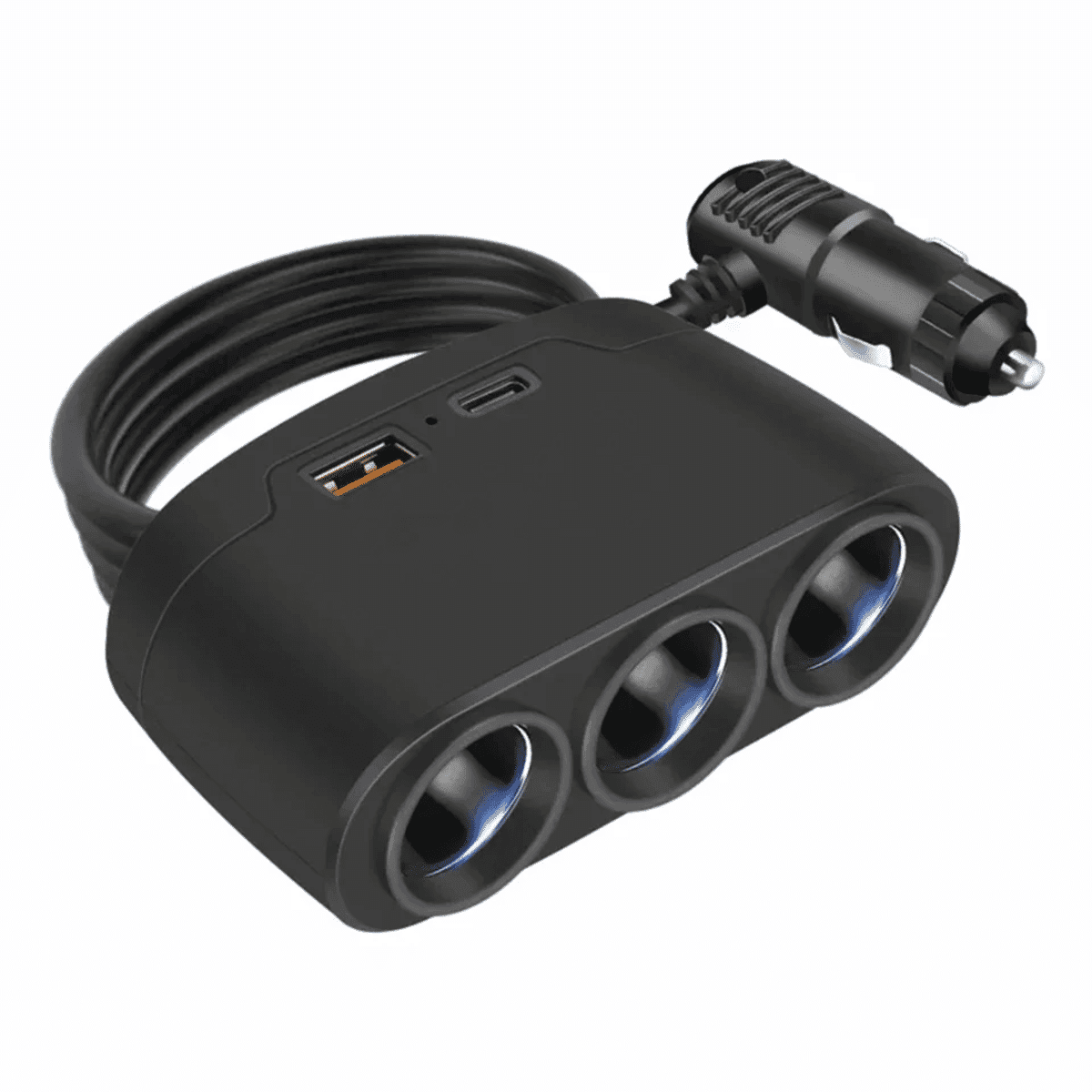 מפצל שקע מצית לרכב טעינת USB מרובת כניסות