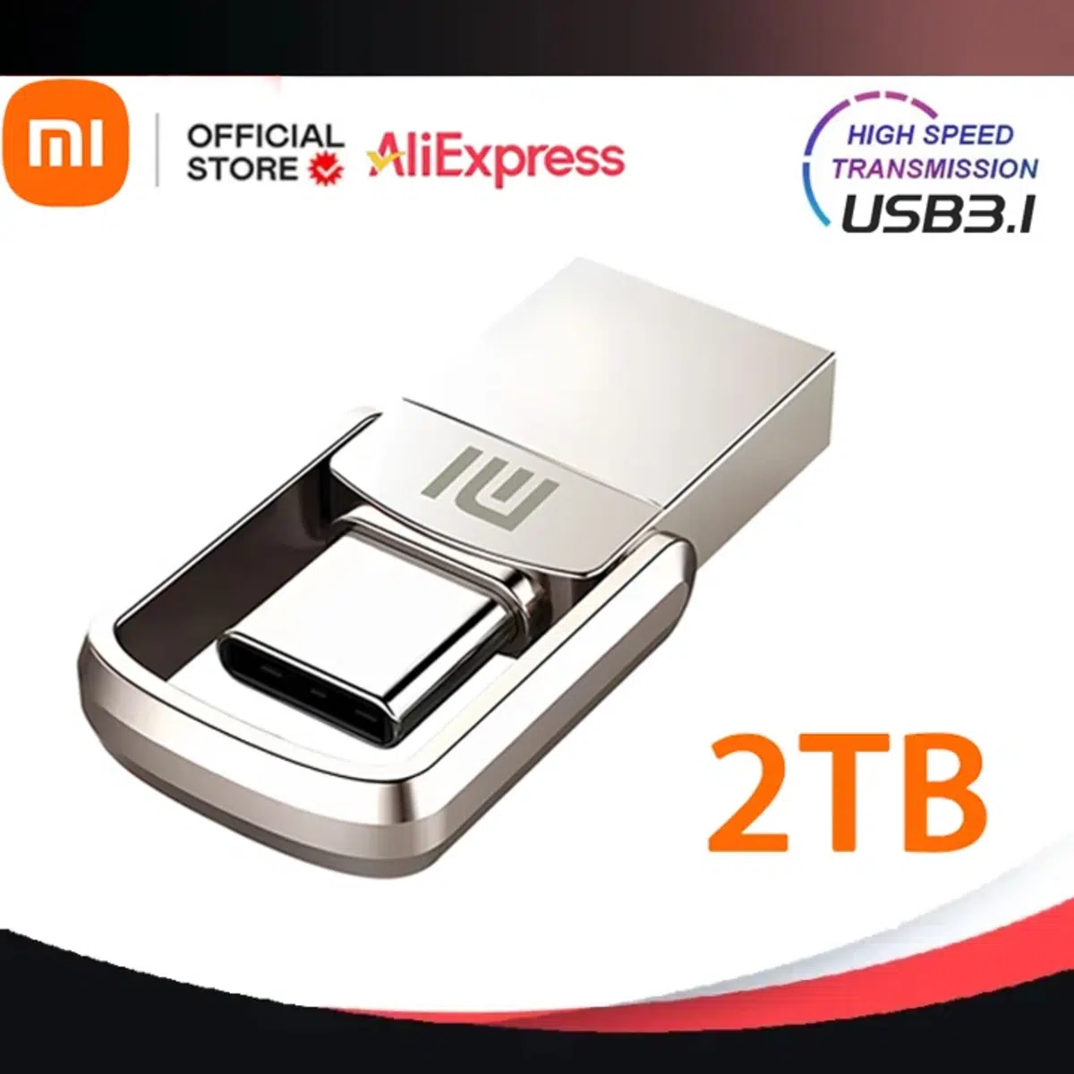 כונן USB 3.1 מיני נפח 2TB מהיר
