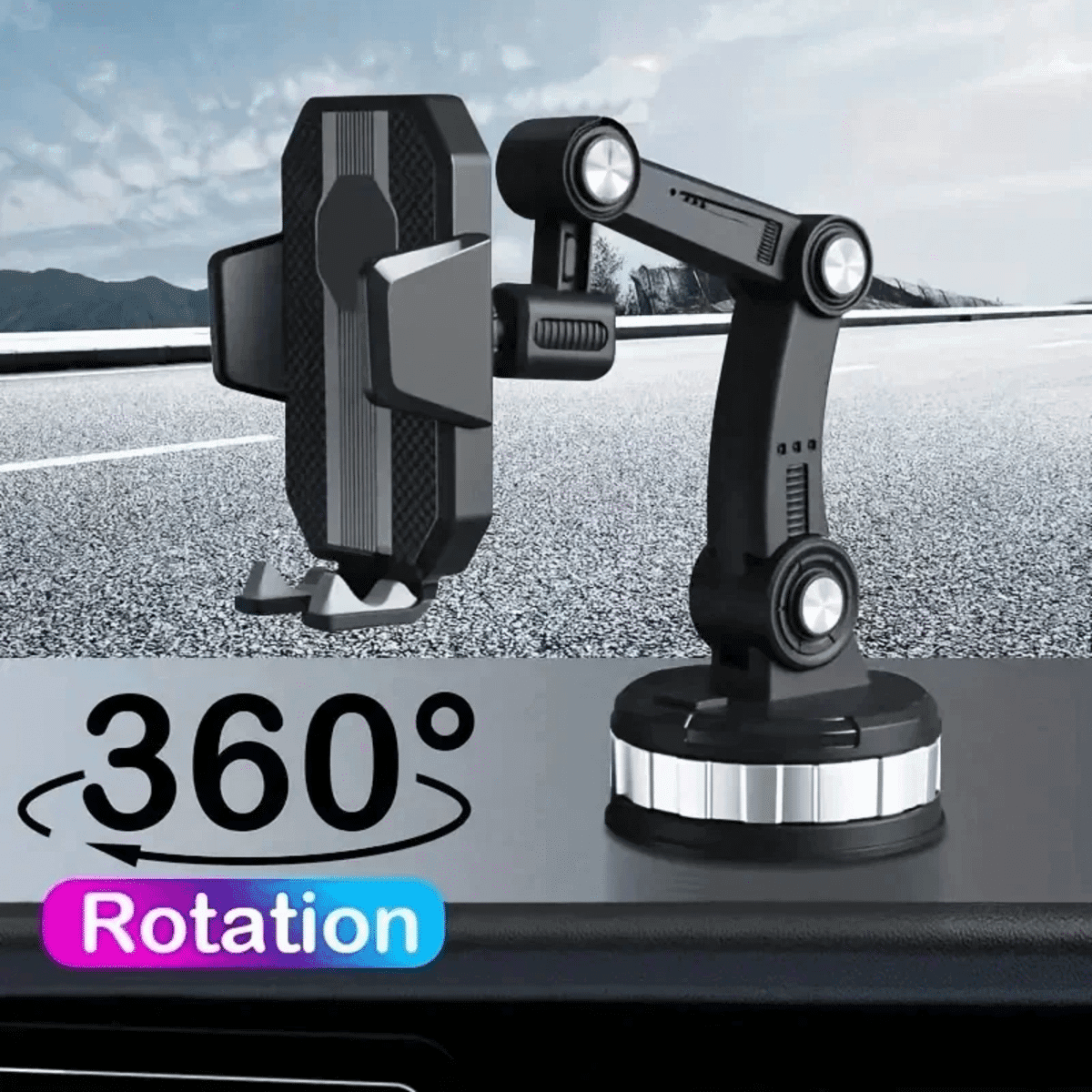 מחזיק טלפון לרכב 360° עם כרית ג'ל חזקה