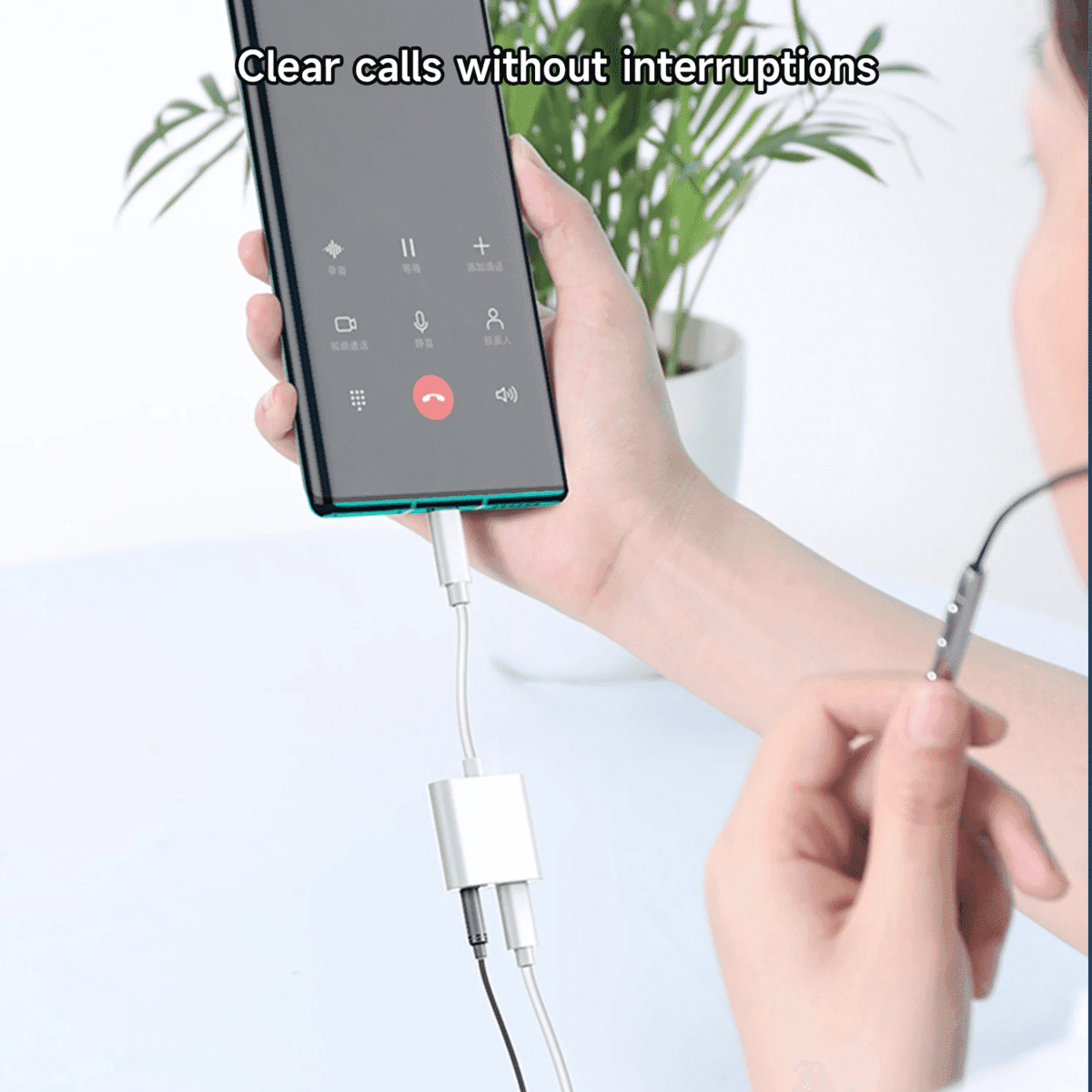 מתאם Type-C לאוזניות 3.5 מ"מ עם טעינה במקביל