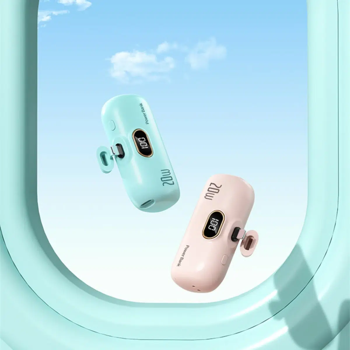 פאוורבנק 30000mAh מיני עם כבלים מובנים