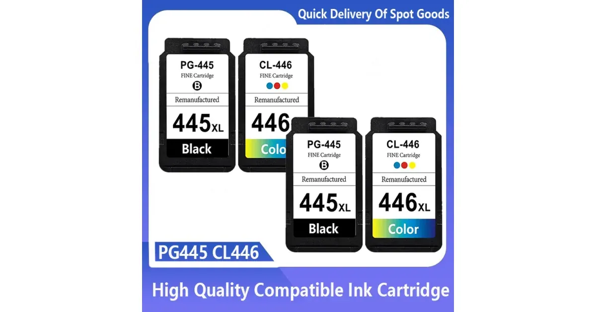 סט מחסניות דיו תואמות קנון PG-445 ו-CL-446