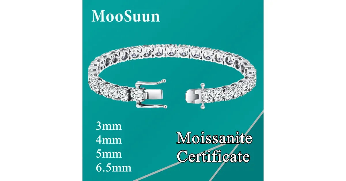 צמיד טניס משובץ מויסנייט MooSuun