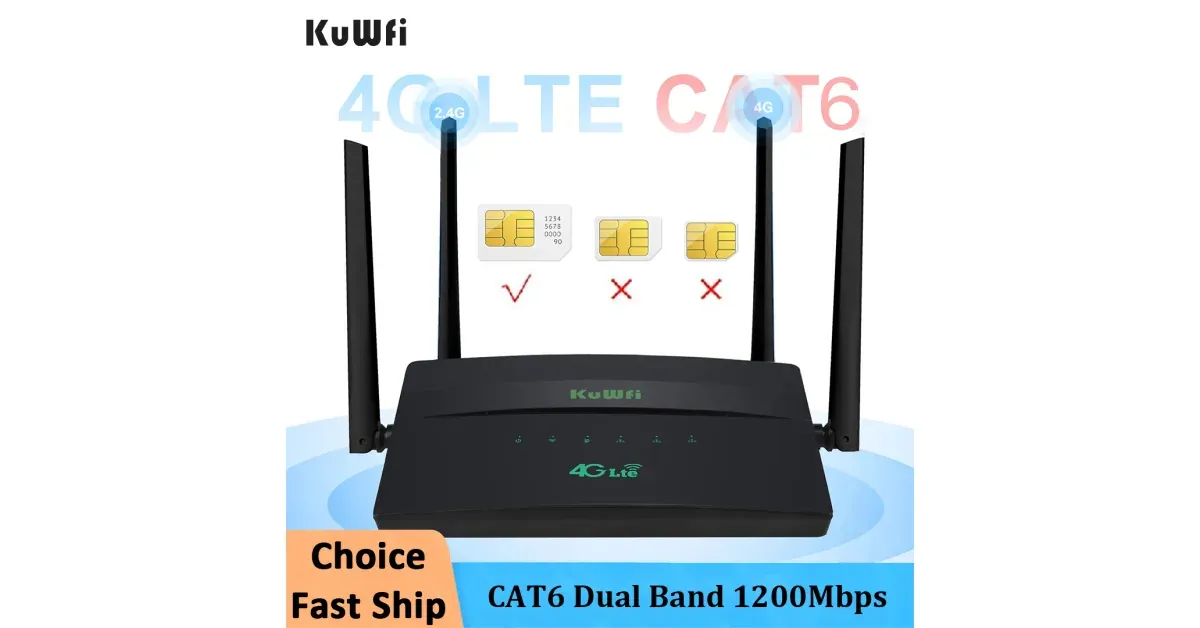 ראוטר KuWFi 4G כפול-פס
