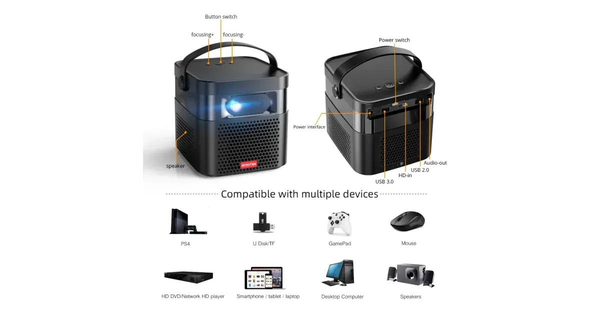 מקרן חכם מיני BYINTEK U70 Pro