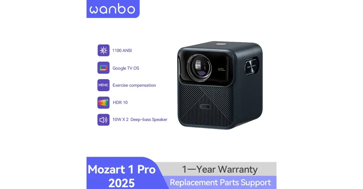 מקרן חכם Wanbo Mozart 1 Pro עם Google TV